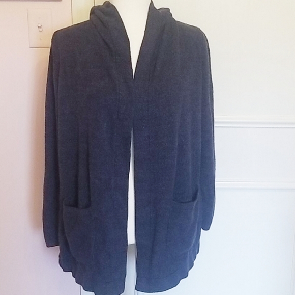 BAREFOOT DREAMS navy hooded cardigan - Picture 6 of 6